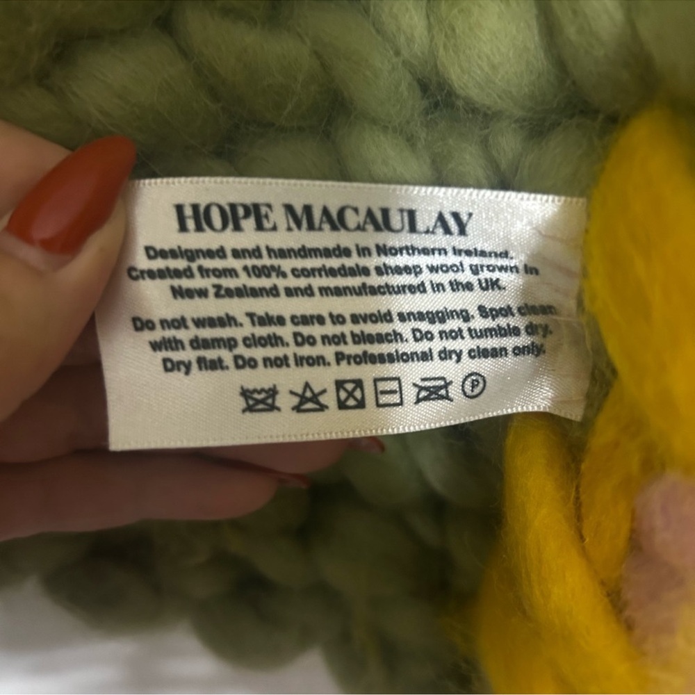 Hope Macaulay Chunky Colorblock Cardigan in Pink, Olive & Mustard - Picture 3 of 4
